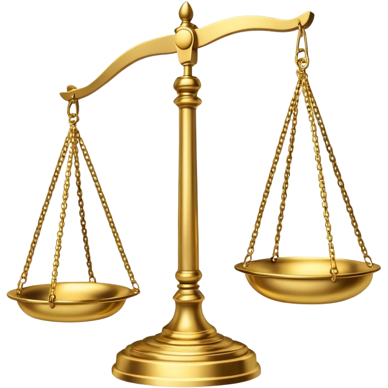 Scales of justice with gavel emoji