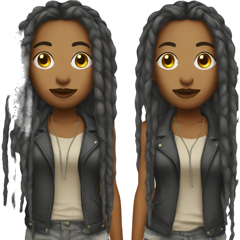 Lesbian rapper with dreads emoji