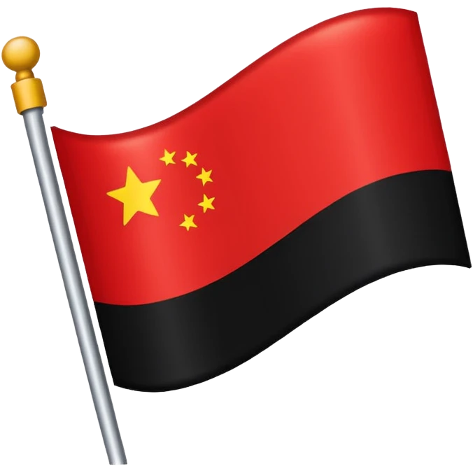 Creat an flag win red and black colour only colour not designs half in red and another half in black  emoji