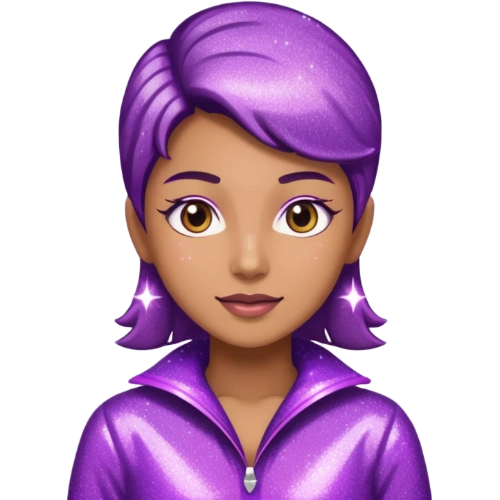 supervisor wearing glitter purple glittery clothes emoji