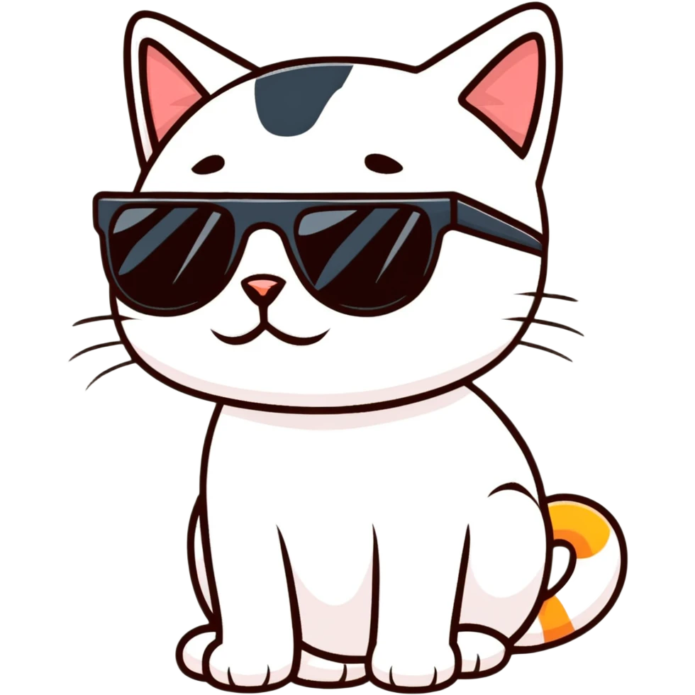 Cat with sunglasses emoji