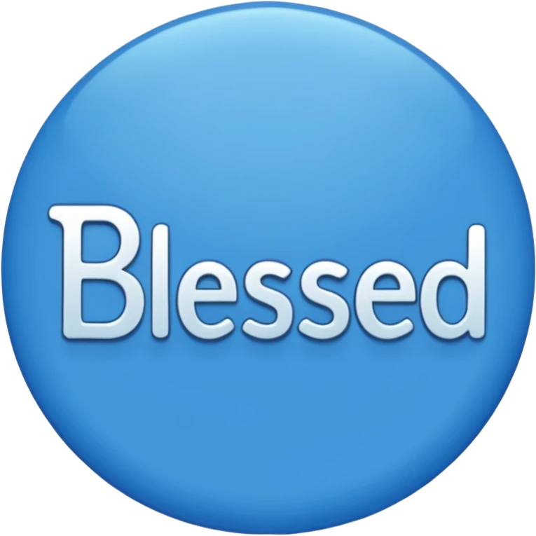 blue word "blessed" simple font emoji