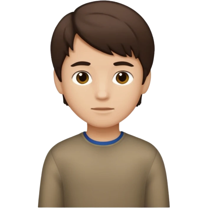 Dark brown hair, light bronw skined and is a boy emoji