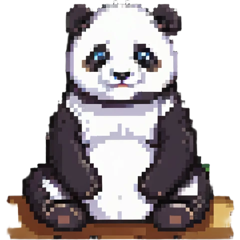 A lovely panda sitting in a bamboo forest emoji