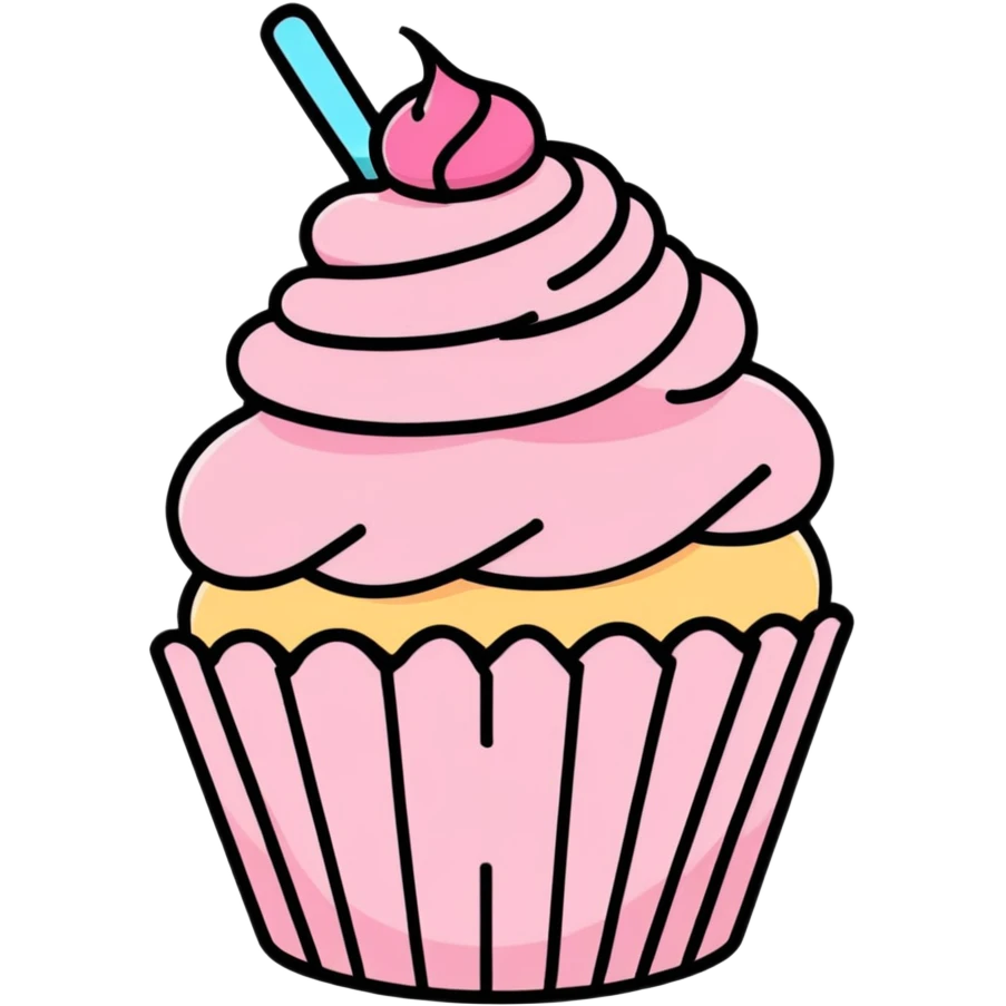 cupcake with pink icing emoji