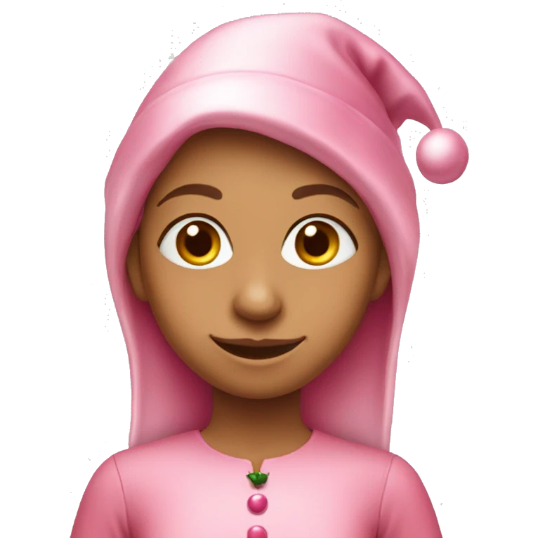 pink girl christmas elf emoji