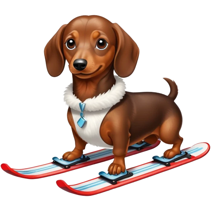 Weiner dog on skis emoji