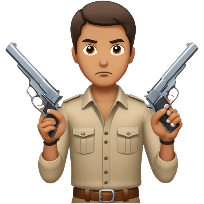 Man with pistols in both hands emoji