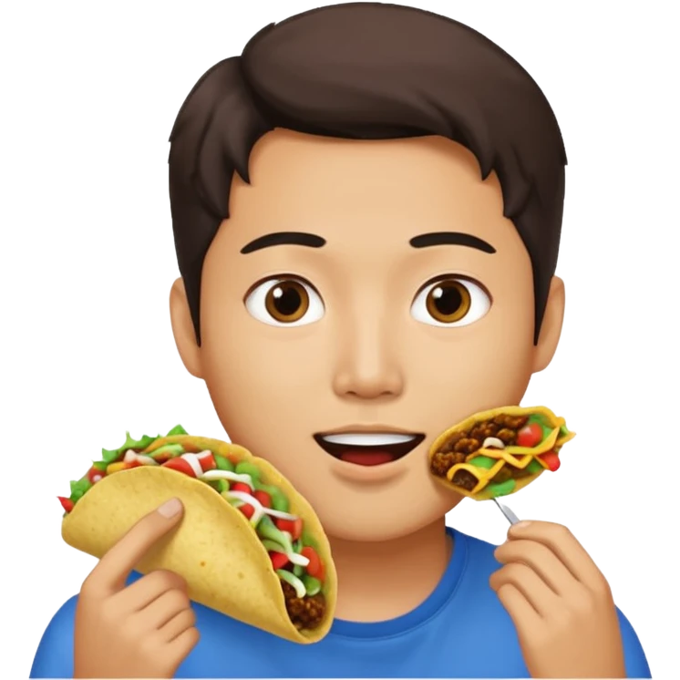 Attractive Korean man with taco emoji