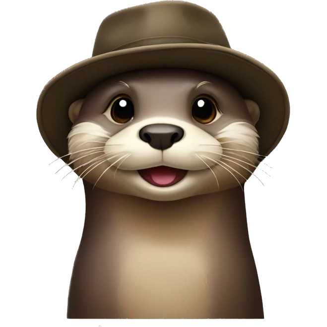 Otter wearing a hat emoji