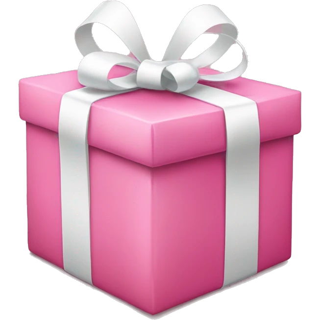 pink present with white ribbons emoji