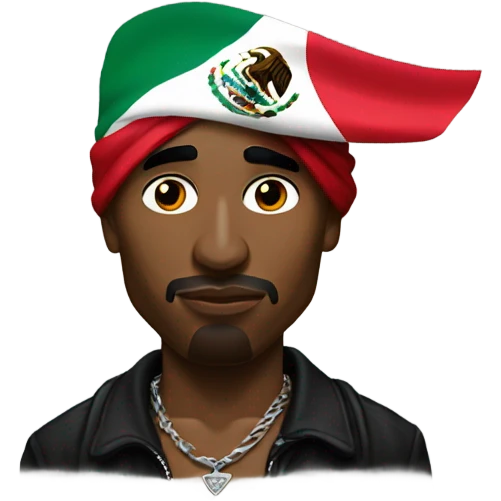 Tupac with Mexican flag  emoji