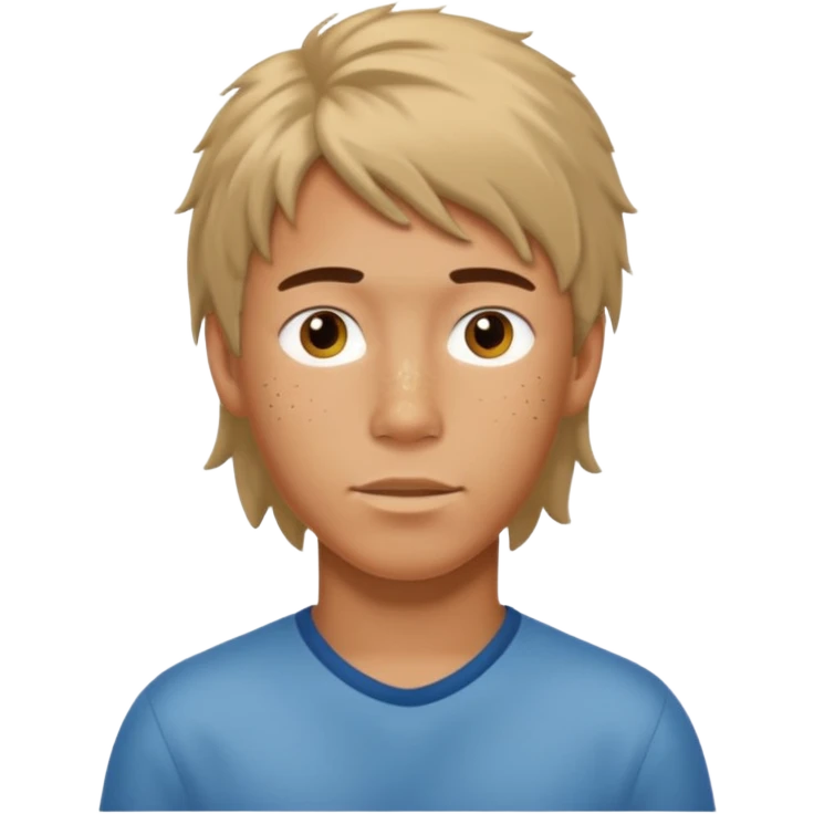 a boy with mullet hair emoji