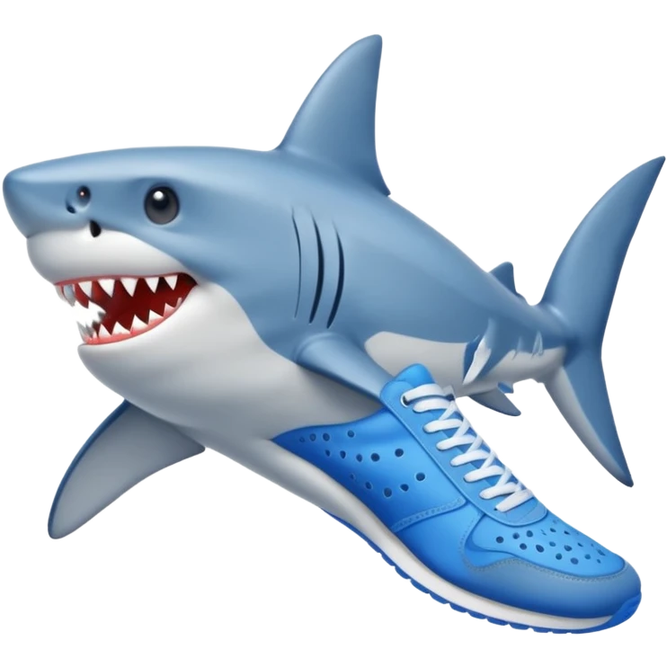 Tiburón con zapatillas azules  emoji