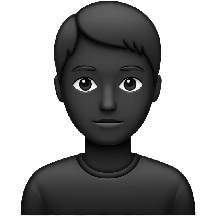 Minimalistic flat vector icon, iOS style, thin black outline on white background. Person silhouette. Black, completely monochrome, matte.  emoji