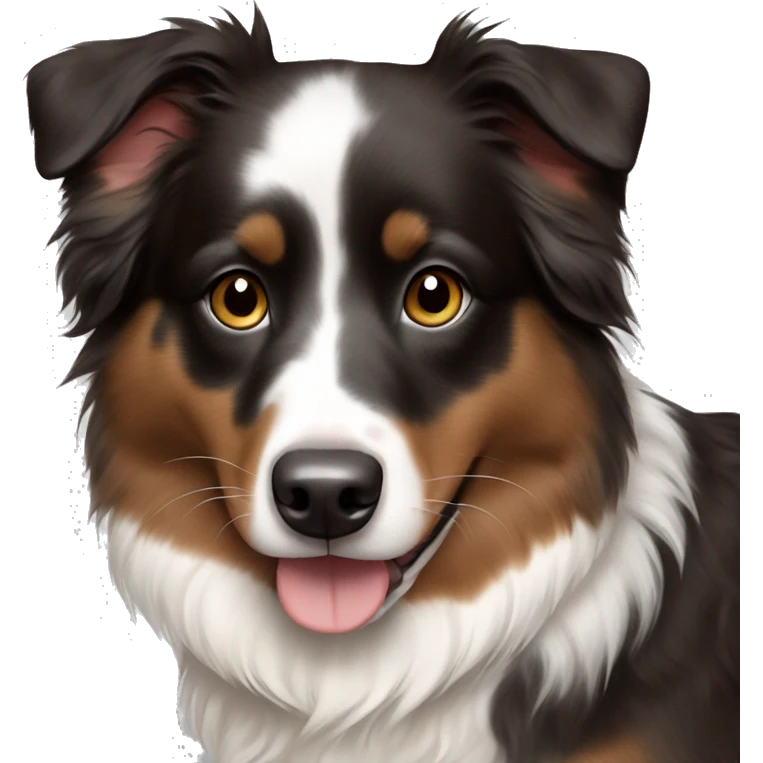 mini australian shepherd in black brown white emoji