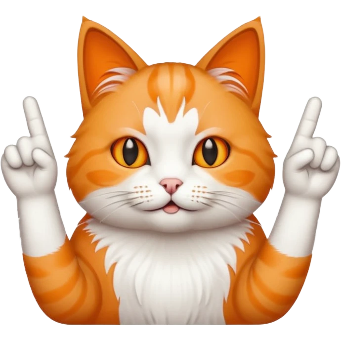 Cat with middle fingers up emoji
