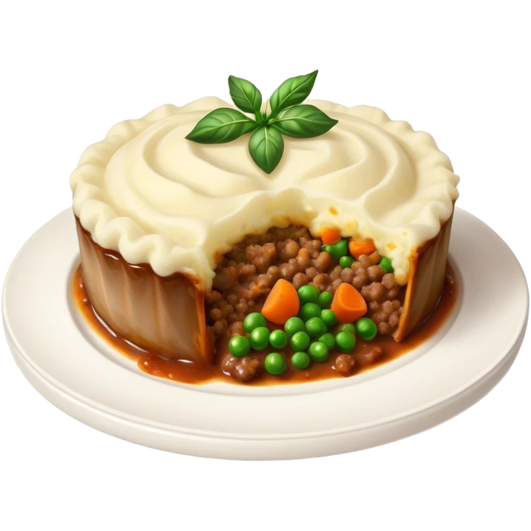 Cinematic Realistic Shepherd's Pie Dish Emoji, depicted with rich, savory minced lamb and vegetable filling topped with creamy mashed potatoes, rendered with exquisite detail and natural warm lighting that highlights its homestyle appeal. emoji