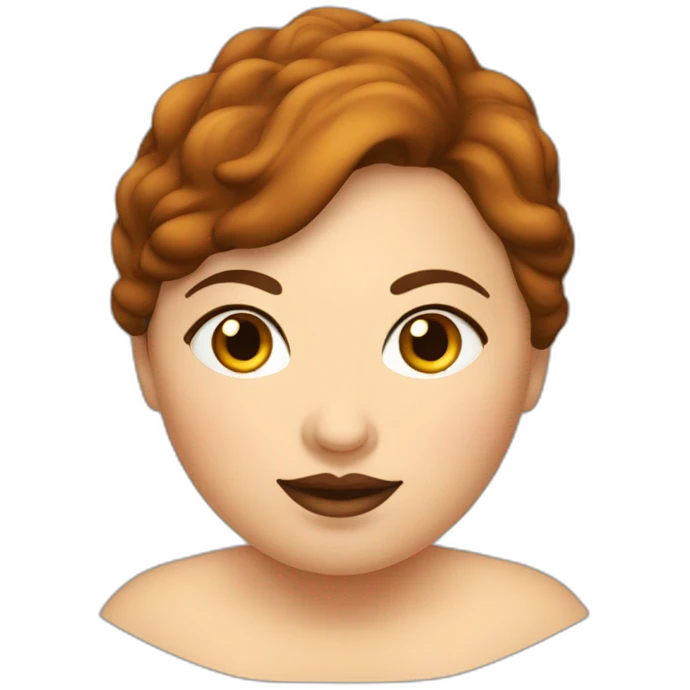 obese-woman-big-belly-cheveux-marron emoji
