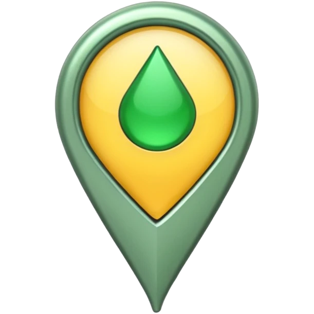 pin location with golden and green colours emoji