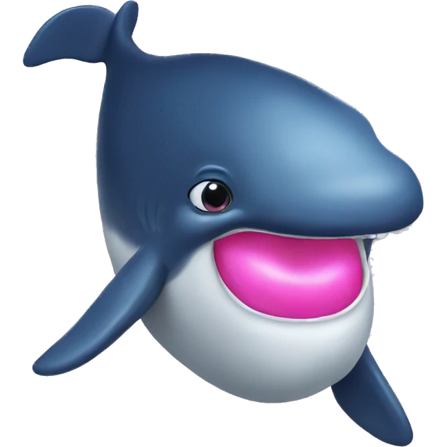 Whale with pink lipstick emoji