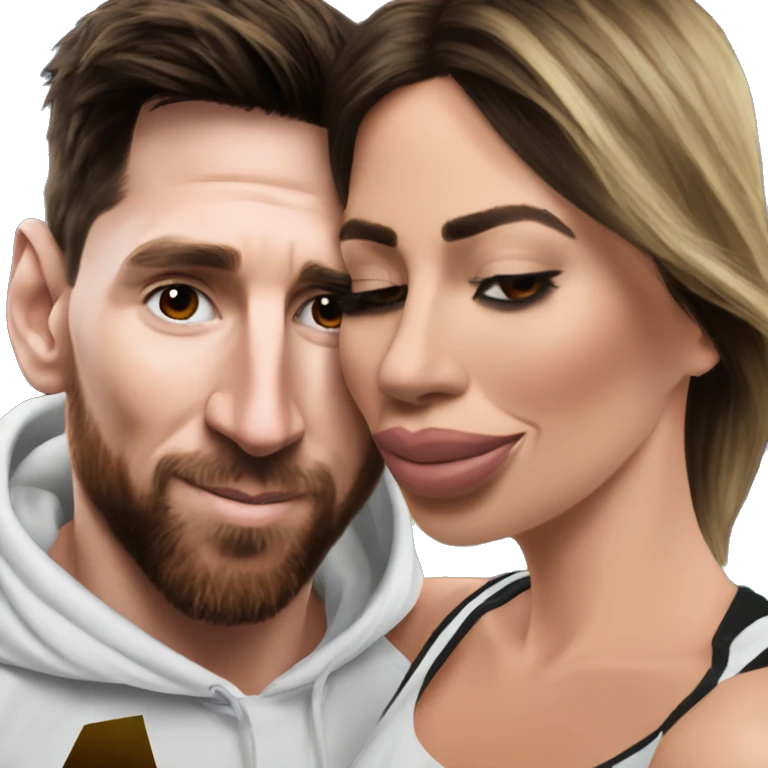 Messi kissing his wife Antonella   emoji