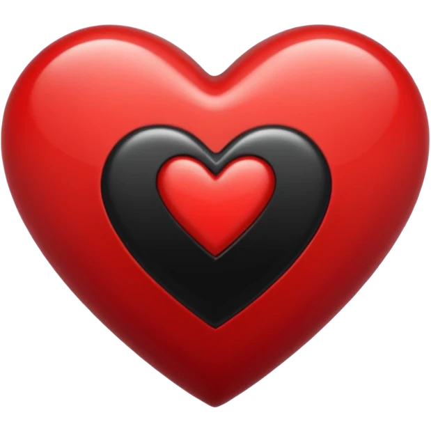 Make a red and black heart with an a in it emoji