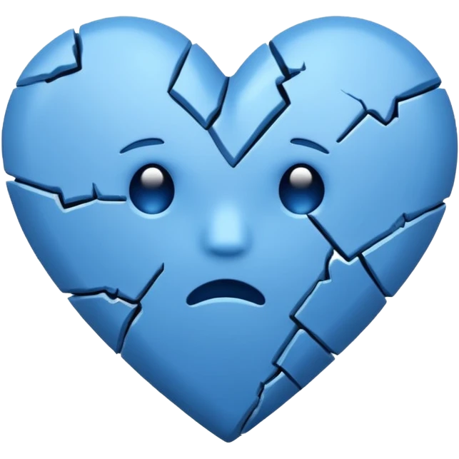 Emoji de corazón azul roto emoji