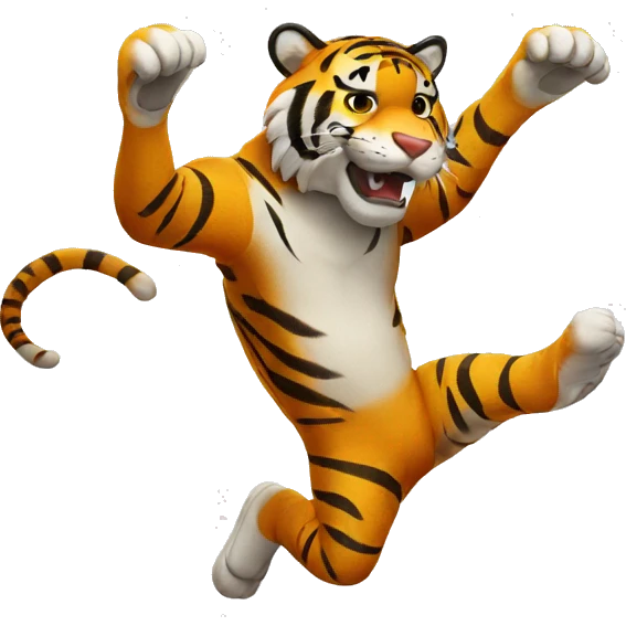 tiger doing backflip emoji
