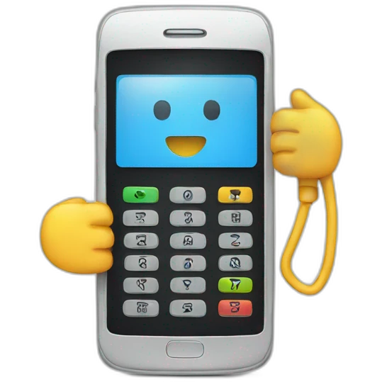 Phone holding a phone emoji