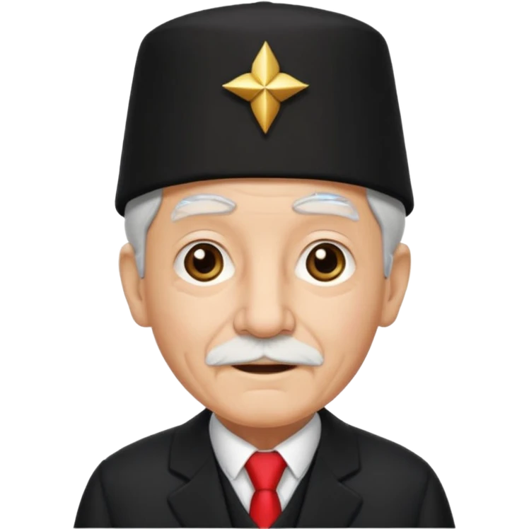 black suited old with fes hat emoji