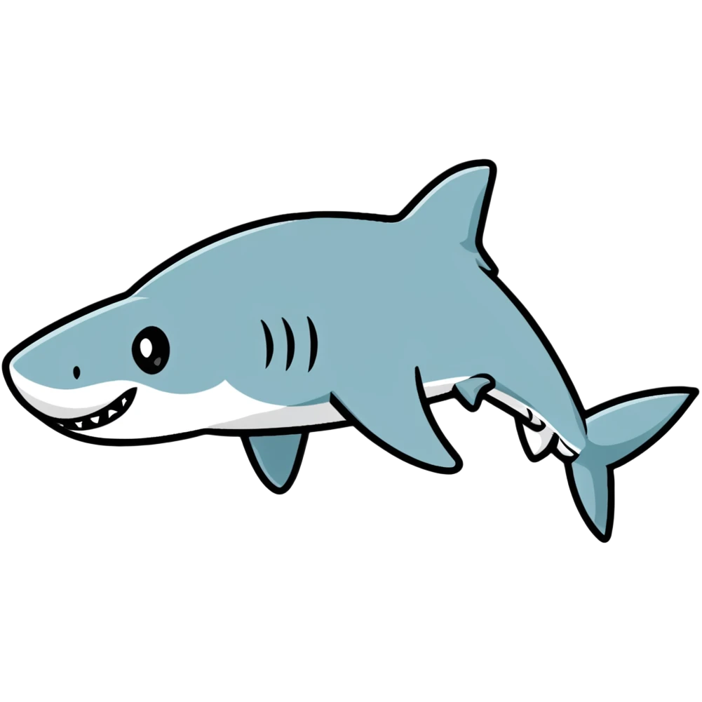 cartoon shark with unusual colors emoji