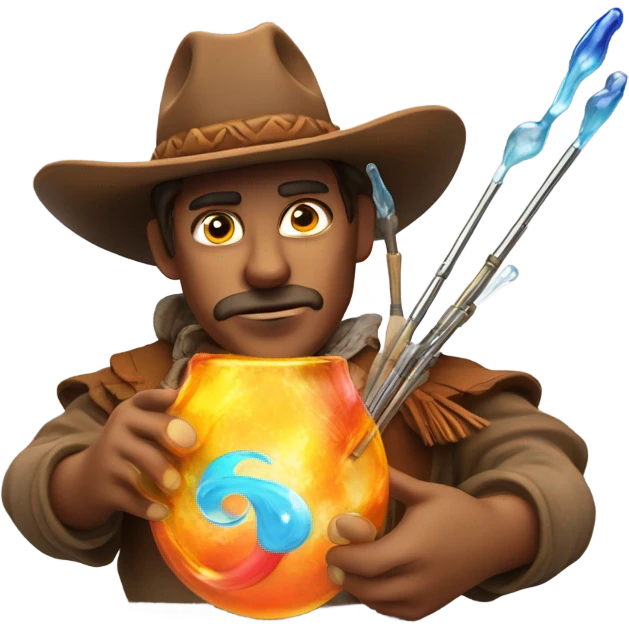  Glassblowing cowboy emoji
