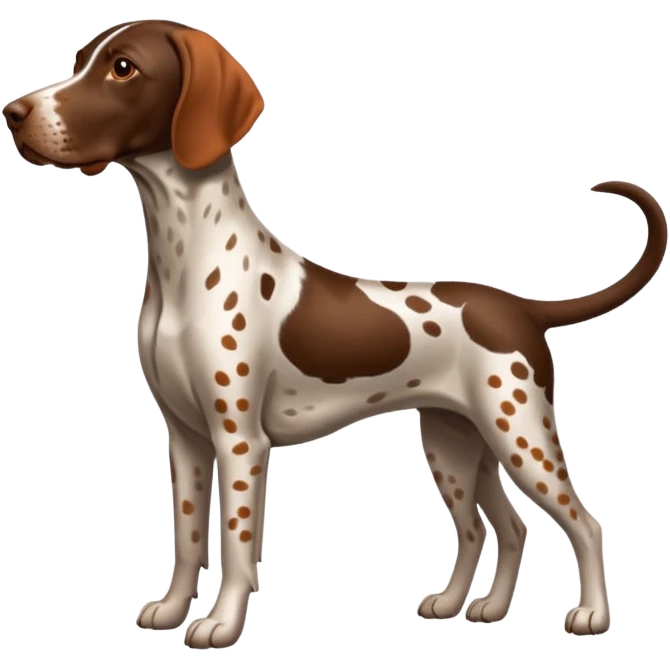 orange spotted face and back german short haired pointer docked tail emoji