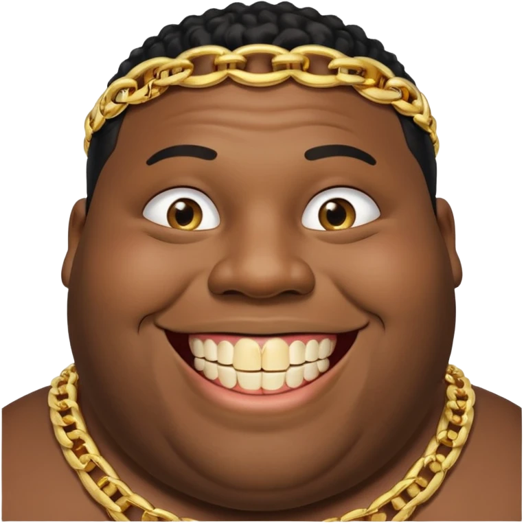 Fat black man missing half of front tooth emoji