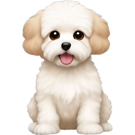 Perrito maltipoo con moños cute emoji