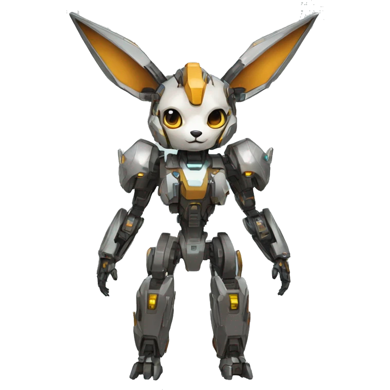 Futuristic mechanical Eevee-mecha full body emoji