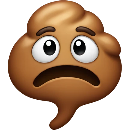 Poop emoji with sad face emoji
