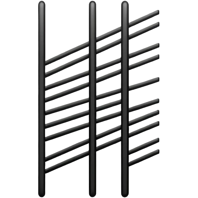 Minimalistic flat vector icon, iOS style, thin black contour on white background. Bars in ascending order like a sorting visualization. Clean, no text, no shadows emoji