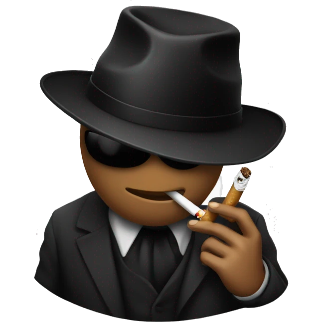 Black hat smoking a cigarette emoji