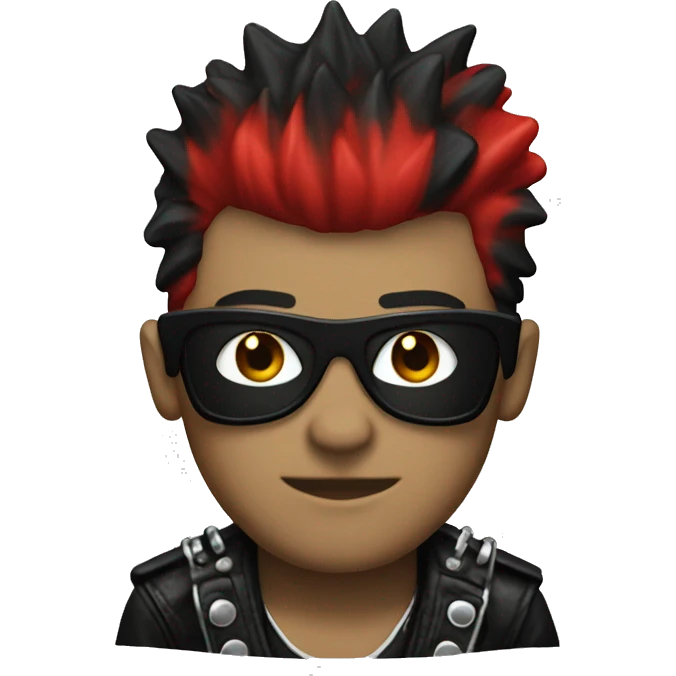 punk rocker with red and black color sheme emoji