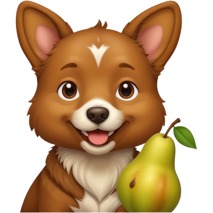 Hund mit Birne in der Hand  emoji