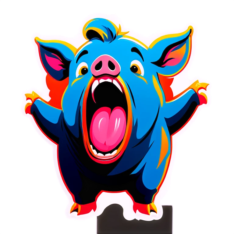 pig shouting “nooooo” emoji