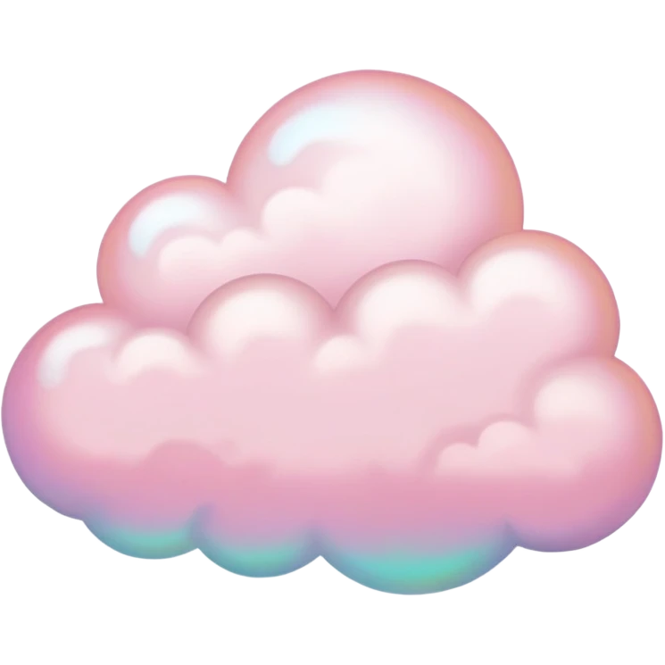 Iridescent soft pastel pink cloud emoji