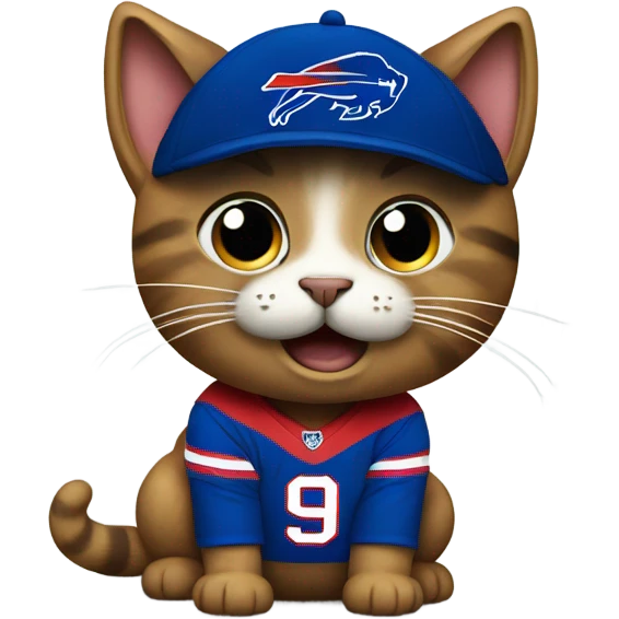 Cat wearing buffalo bills jersey  emoji