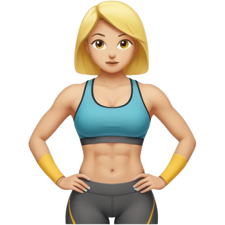 Female abs 6pack core yellow skin curves emoji