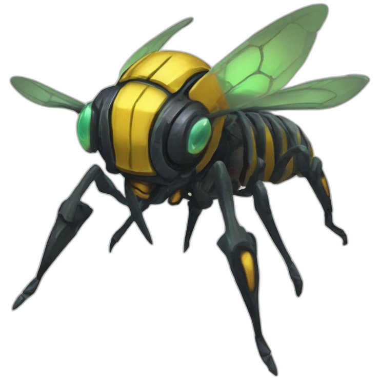 alien robotic bee creature  monster scifi roguelike rpg style inspired by slay thee spire emoji