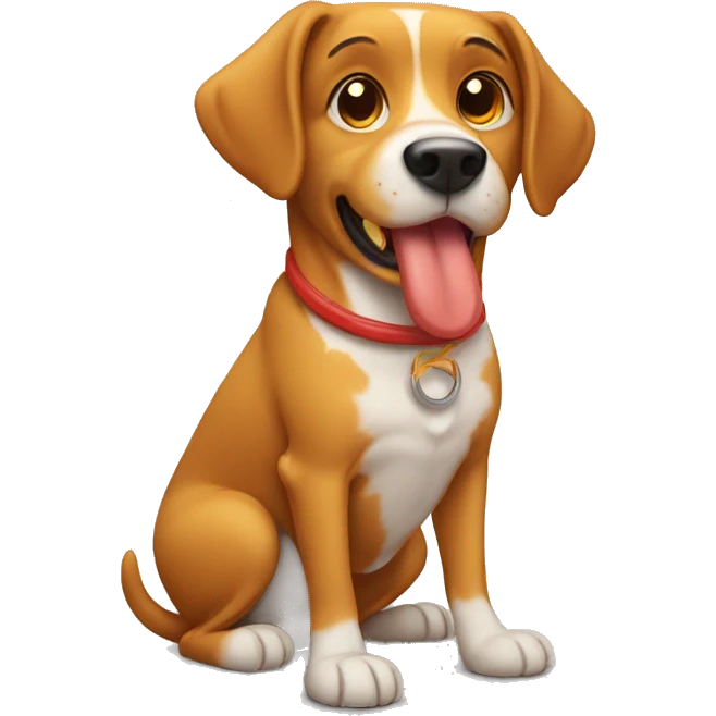 Dog with hot dog emoji