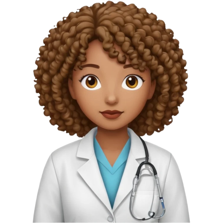 black female specialist with curly hair emoji