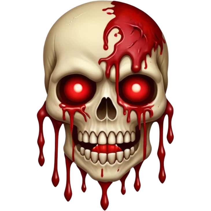 A Hideous mutated monster covered in rotton flesh and bloodin the style of your bleeding skull art, full body emoji